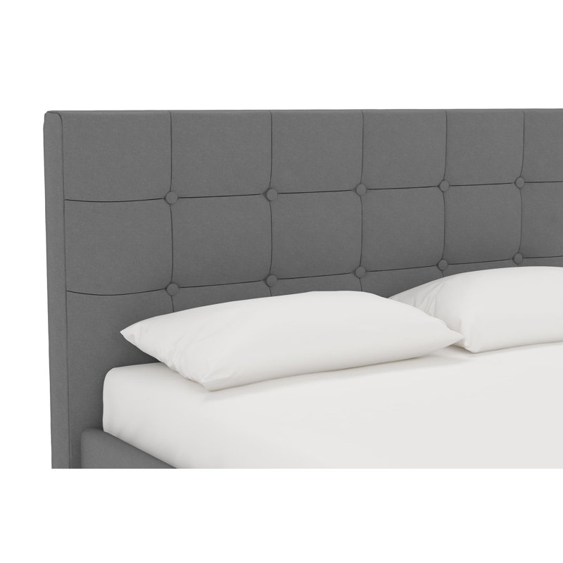 Rowett Upholstered Platform Bed, Twin, Dark Gray