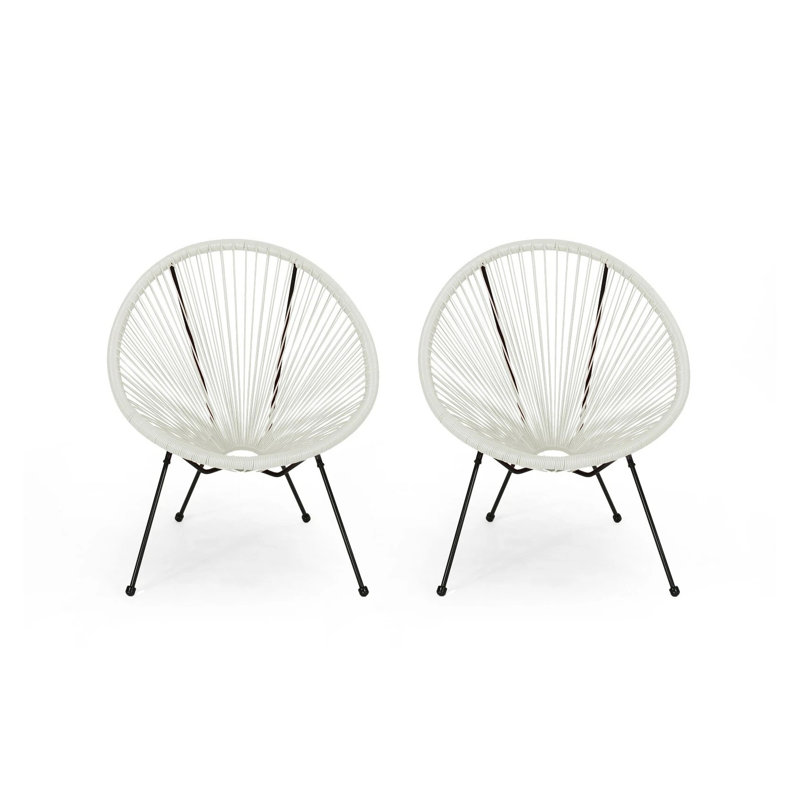 Fauteuil d'appoint ANENS en rotin blanc pour l'extérieur