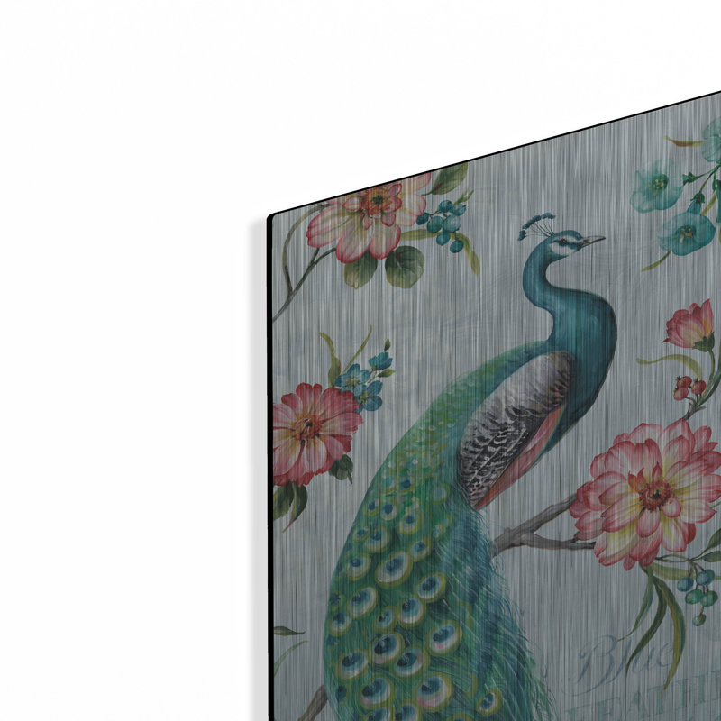 «Blue Feathered Peacock I» par Lisa Audit, H 16 po x l 12 po