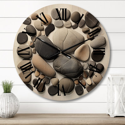 Horloge murale en bois surdimensionnée Beach
