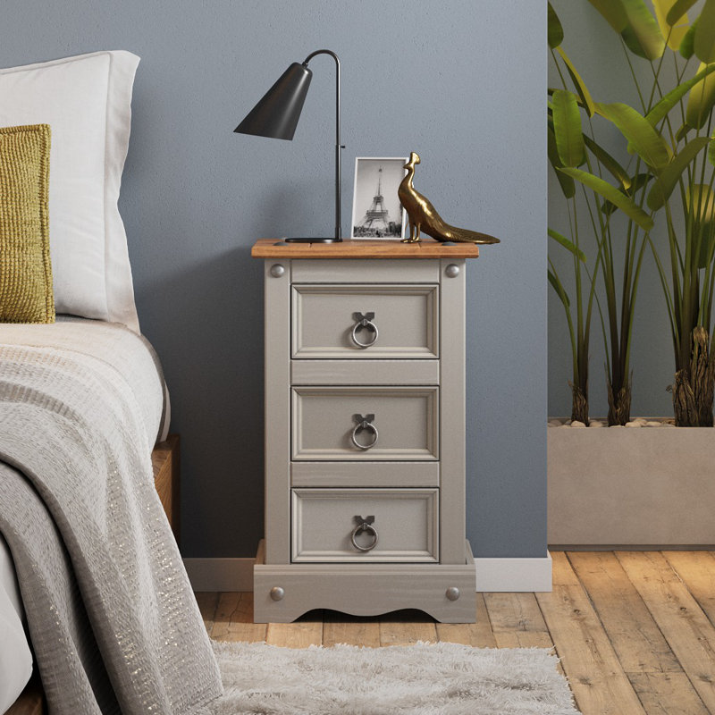 Palmea 35cm W Solid Wood Bedside Table