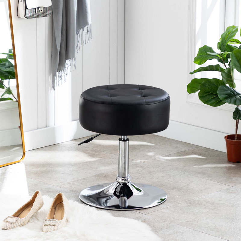 Tabouret de coiffeuse pivotant réglable Highfill, Noir