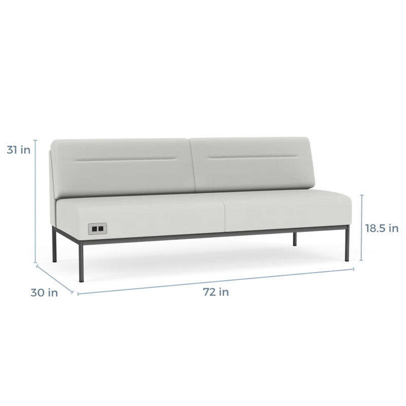 Canapé Darsey, Avec alimentation, Gris anthracite, Ombre portes ouvertes