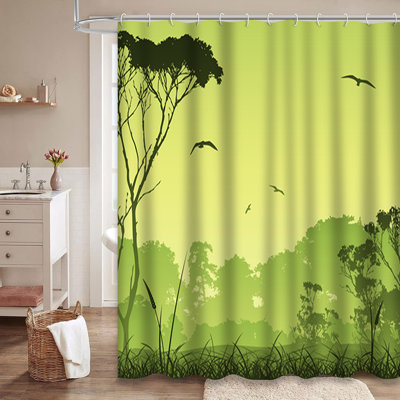 Rideau de douche à 12 crochets Country Meadow Trees