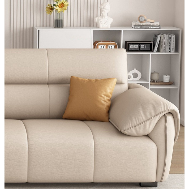 Canapé moderne simple décontracté, H 35,43 po x l 110,24 po x P 37,4 po, Blanc cassé / blanc
