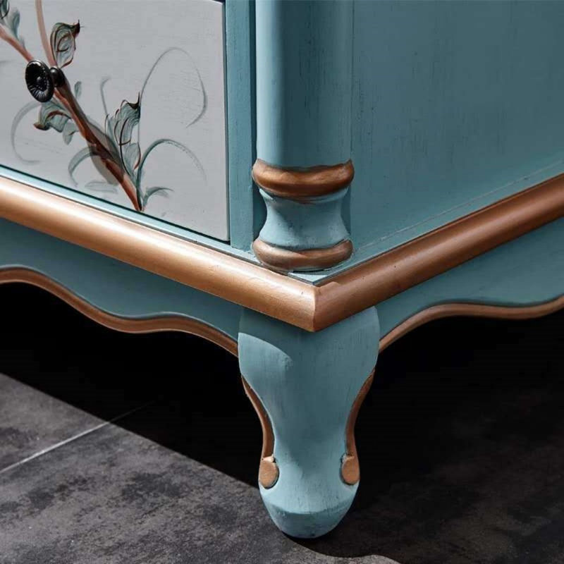 Armoire classique pastorale bleue et blanche