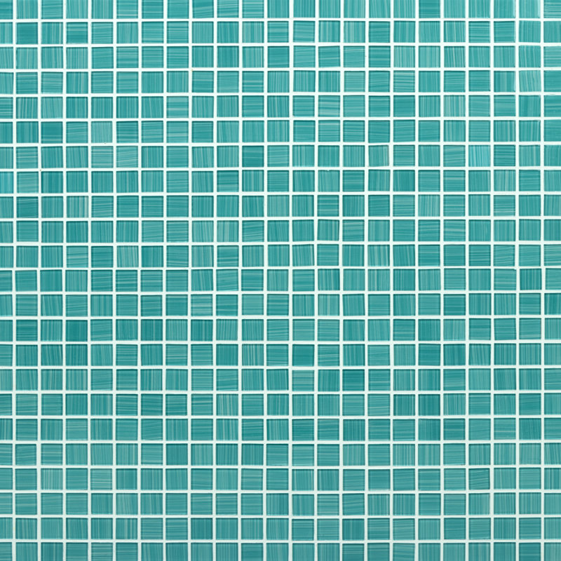 Swimming Pool 0.9" X 0.9" Straight Edge Glass Mosaic Tile, River Green