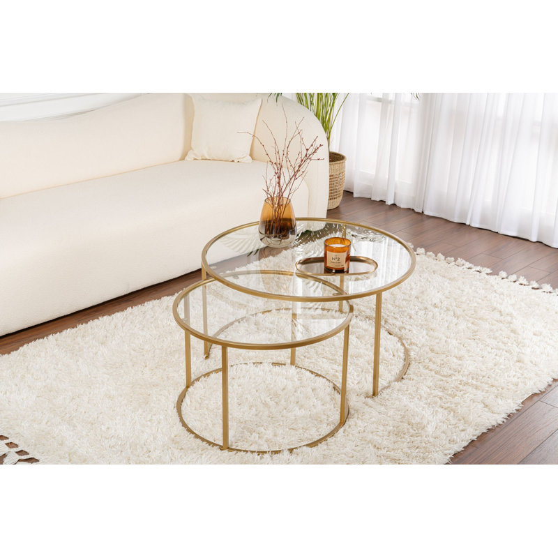 Frame Coffee Table, Gold, 43" H x 60" L x 60" W