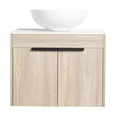 Meuble-lavabo moderne de 24 po avec lavabo en céramique et conception murale