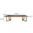 Modern Minimalist Solid Wood Iron Triangle Conference Table with Power Sockets-2023418856