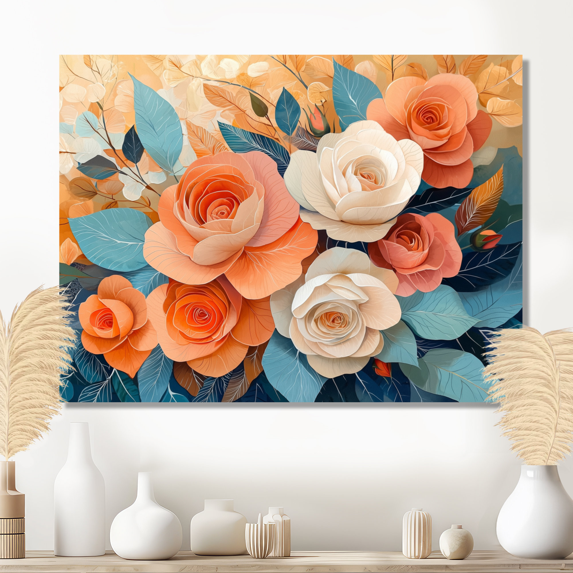 Latitude Run® Roses Dream Fragments Kinetic Art II - Modern Metal Art ...