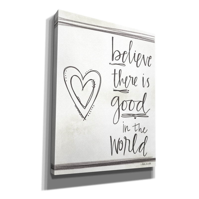Toile épique Graffiti «Believe There Is Good» par Katie Doucette, 26 po x 34 po, H 34 po x l 26 po