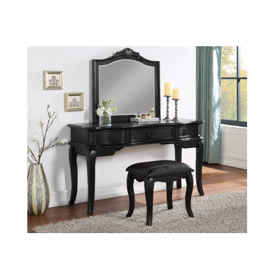 Ensemble coiffeuse avec tabouret et miroir Macarter