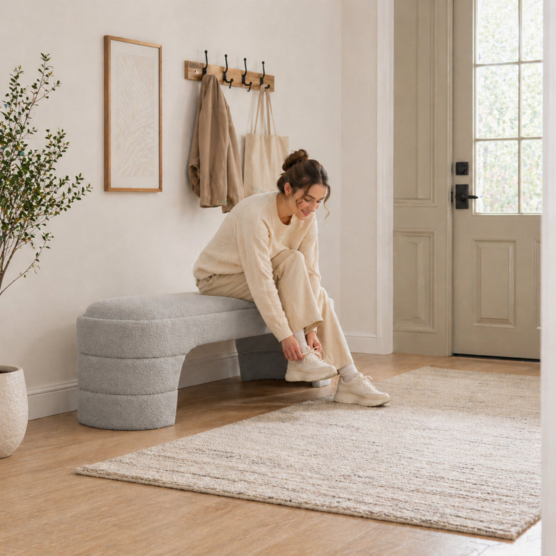 Banc de chambre rembourré 65 "pour vestibule, Gris