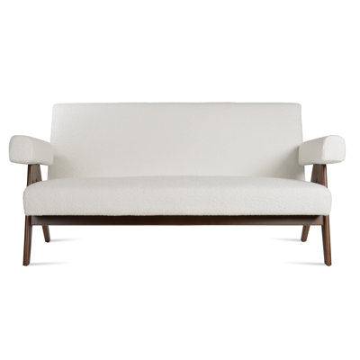 Pierre J Loveseat Sofa 62" in White Boucle