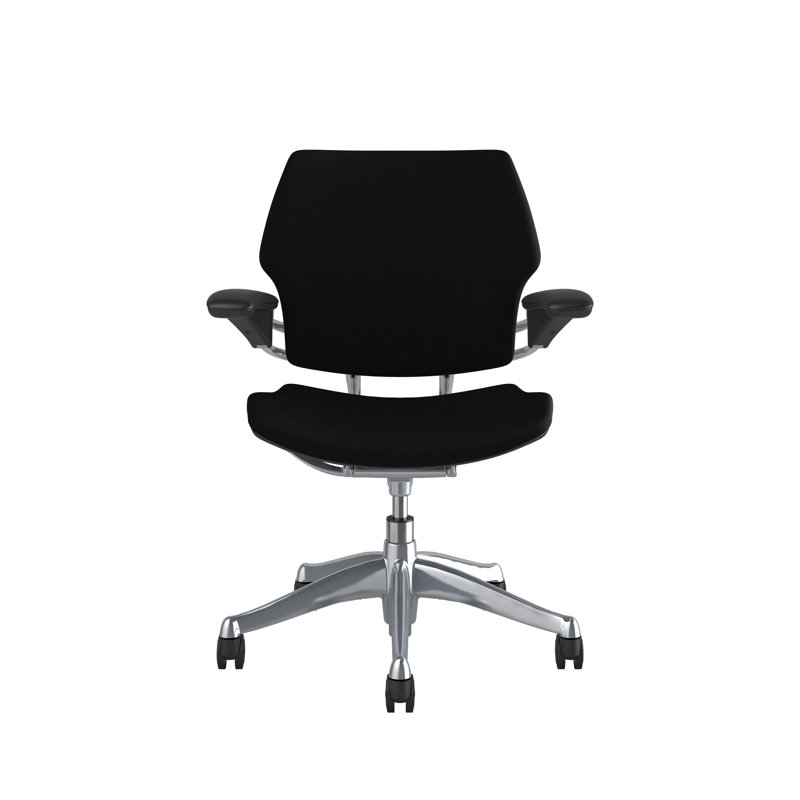 Freedom Task Chair, Polished Aluminum/Graphite, Pumpkin