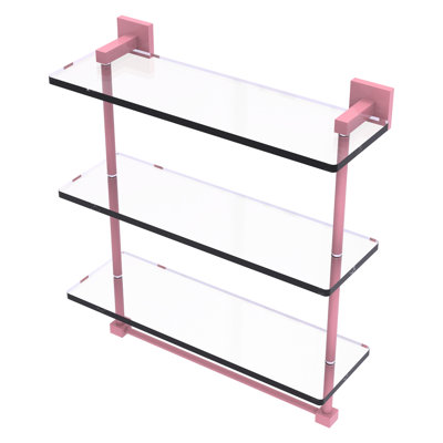 Étagère en verre à trois niveaux de la collection Montero avec barre à serviettes intégrée Montero