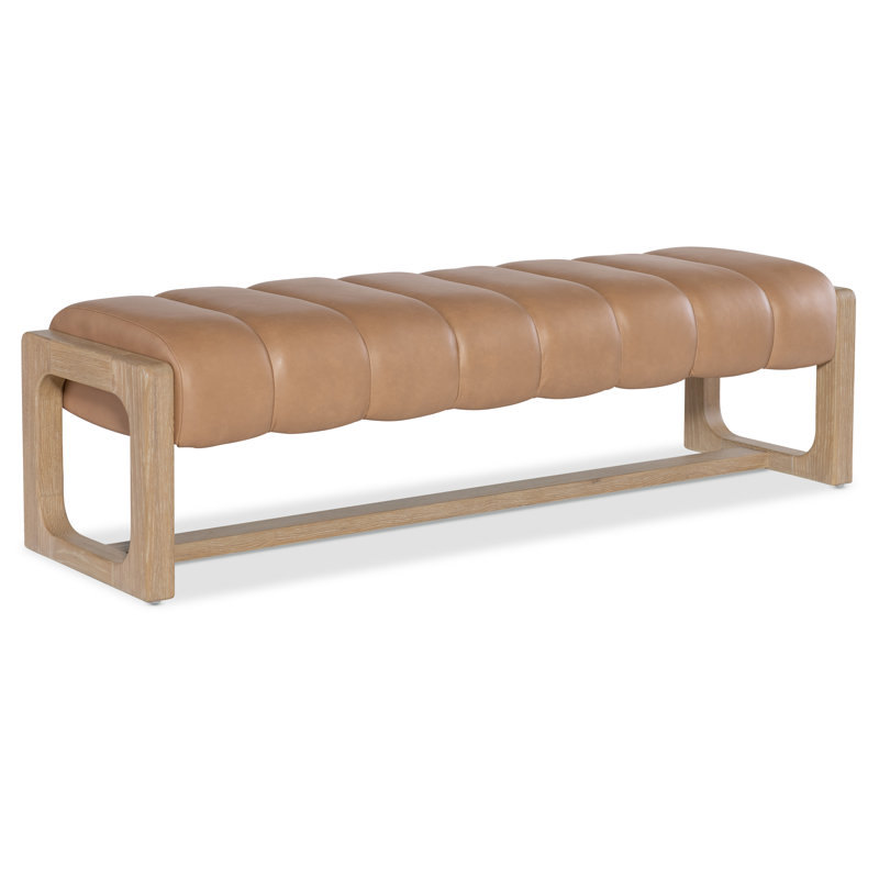 Banc rembourré en cuir véritable Banyon Bay, Brun