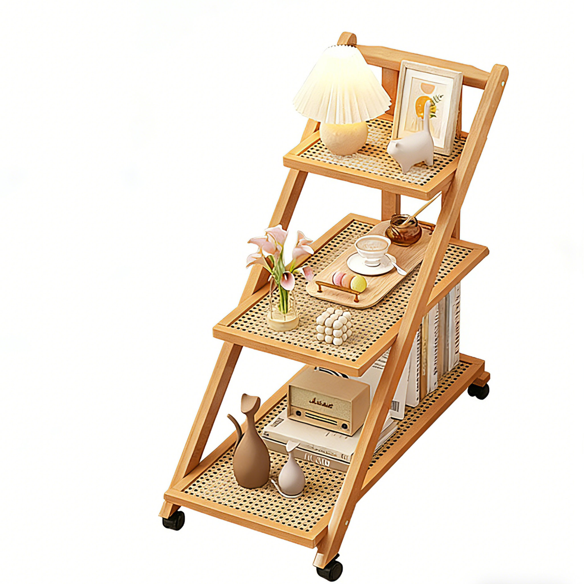 Picture of East Urban Home 3-tier Rolling End Table With Storage Shelves ...