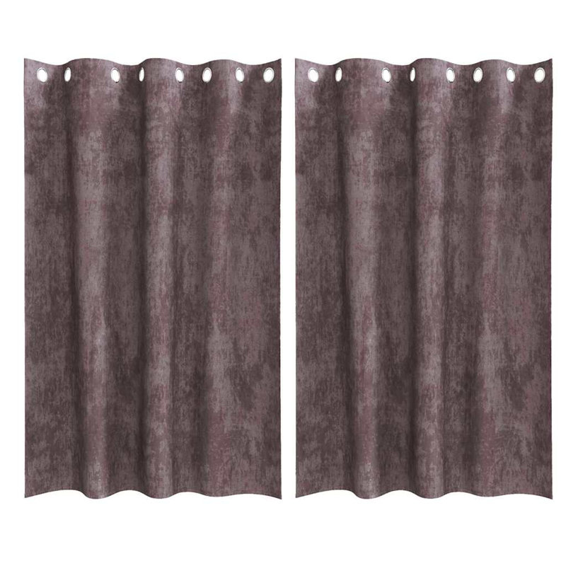 Alithia Velvet Room Darkening Curtain Pair, Brown, 140cm Width x 175cm Drop