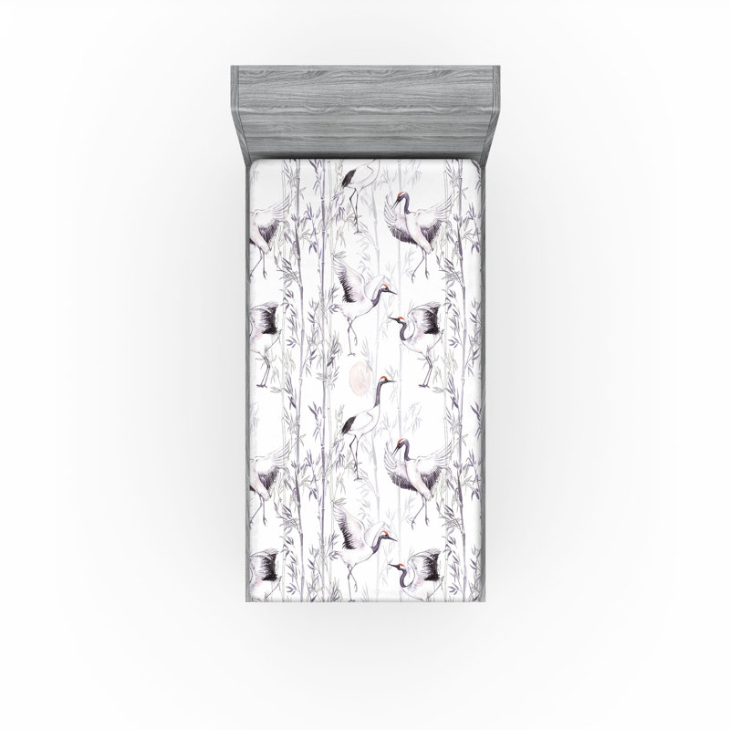Microfiber Fitted Sheet, Twin Fitted Sheet, Black/White Floral