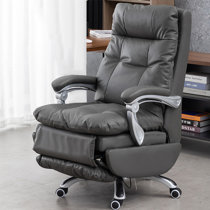 Montes Jett Executive Office Chair, Reclining Backrest, Retractable Footrest The Twillery Co. Upholstery Color: White