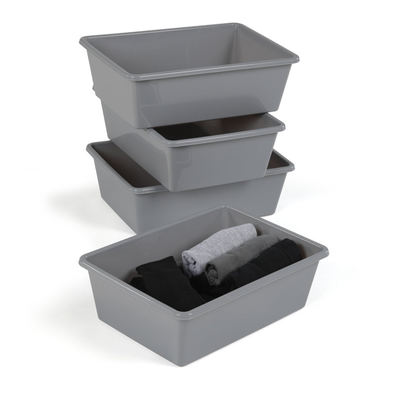 Ensemble de bacs de remplacement en plastique, Gris, Simple