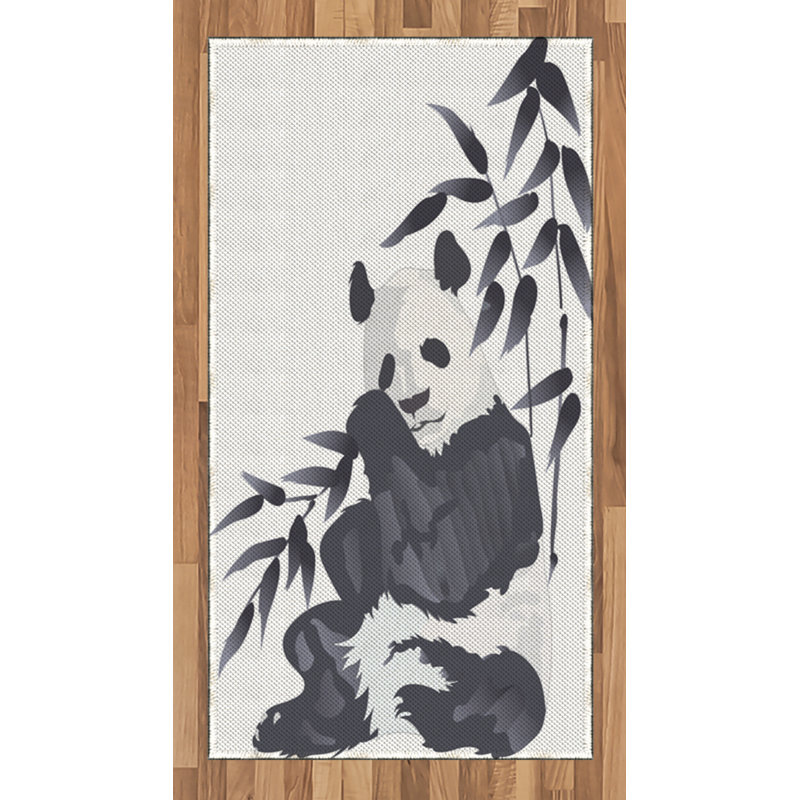 Panda Animal High Density Long Fiber Poly Threads Decorative Area Rug Carpet, Rectangle 2'7" x 5'