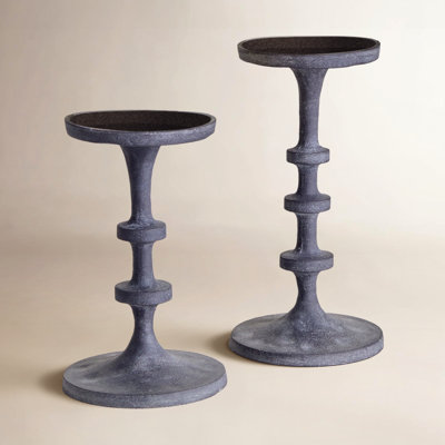 2-Piece Aluminum Candlestick Set