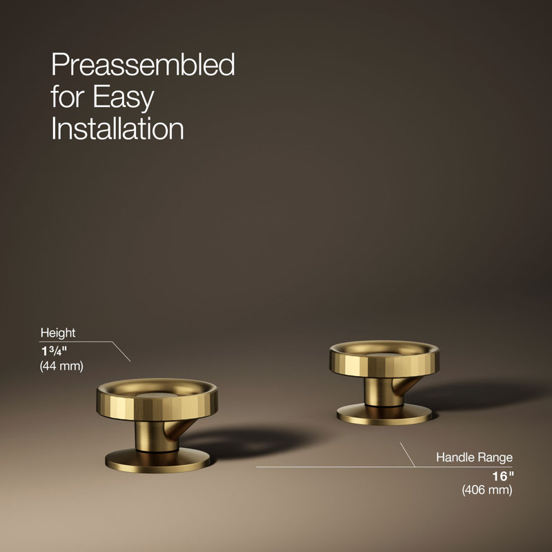 Components™ Bathroom Sink Handles with Industrial Design, Vibrant Brushed Moderne Brass