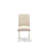 3 Piece Dining Table Set Contains a Round Dining Room Table with Pedestal and 2 Light Beige Linen Fabric Parsons Dinette Chairs, Linen White-977682818-977682819