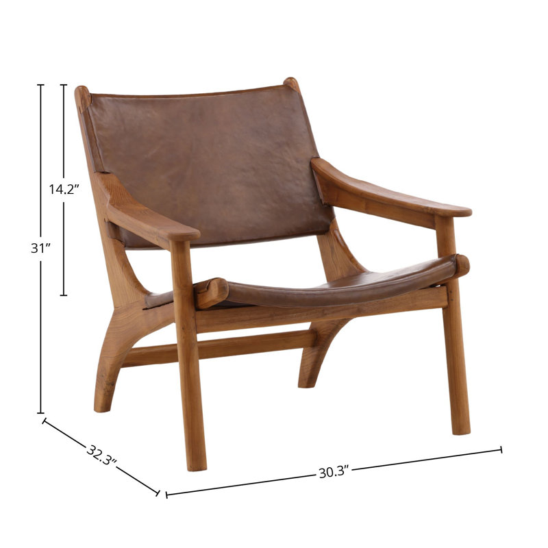 Marceline Leather Occasional Chair, Brown