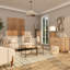 Décoration murale en bois à rayures et à rayures avec accents bleus discrets-1353666128