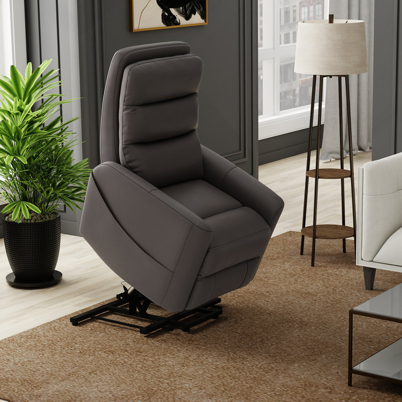 Fauteuil relevable en similicuir gris Bentley, Gris