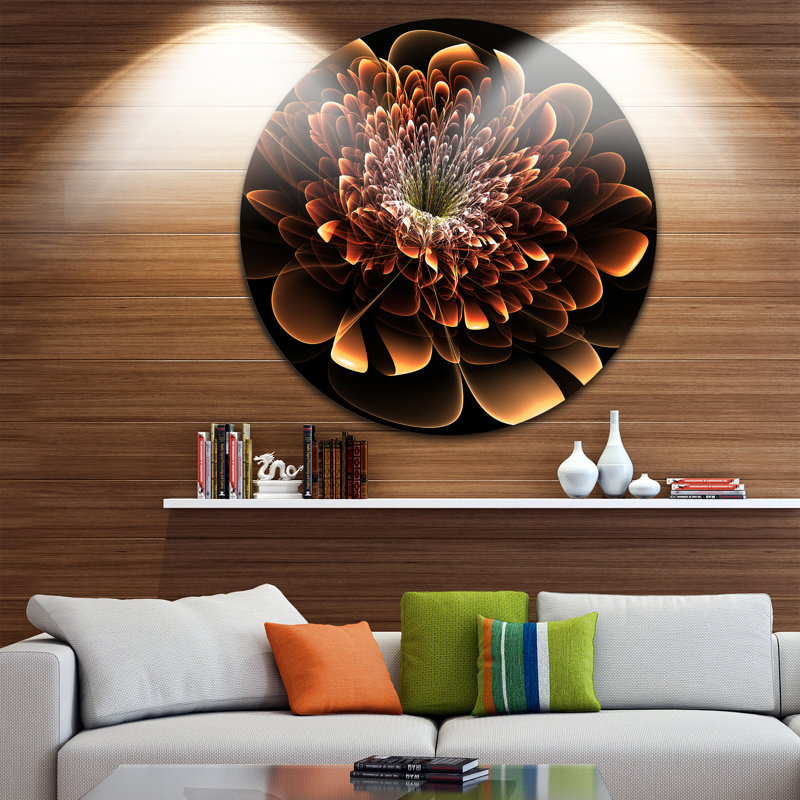 «Brown Fractal Flower», impression, H 23 po x l 23 po x P 1 po, Métal