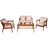 Dameika Acacia Wood 4 - Person Patio Conversation Set with Cushions-1458781156-1458366297
