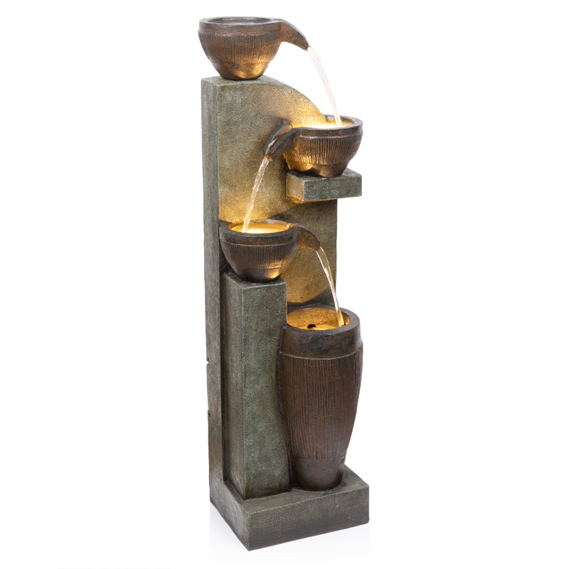 Fontaine de sol à 4 niveaux 40 "avec lumières DEL