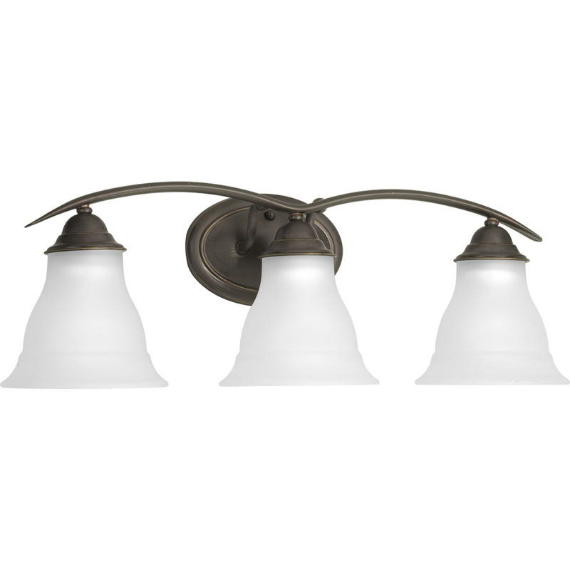 Éclairage pour salle de bain 3 lumières Wanette, Bronze antique