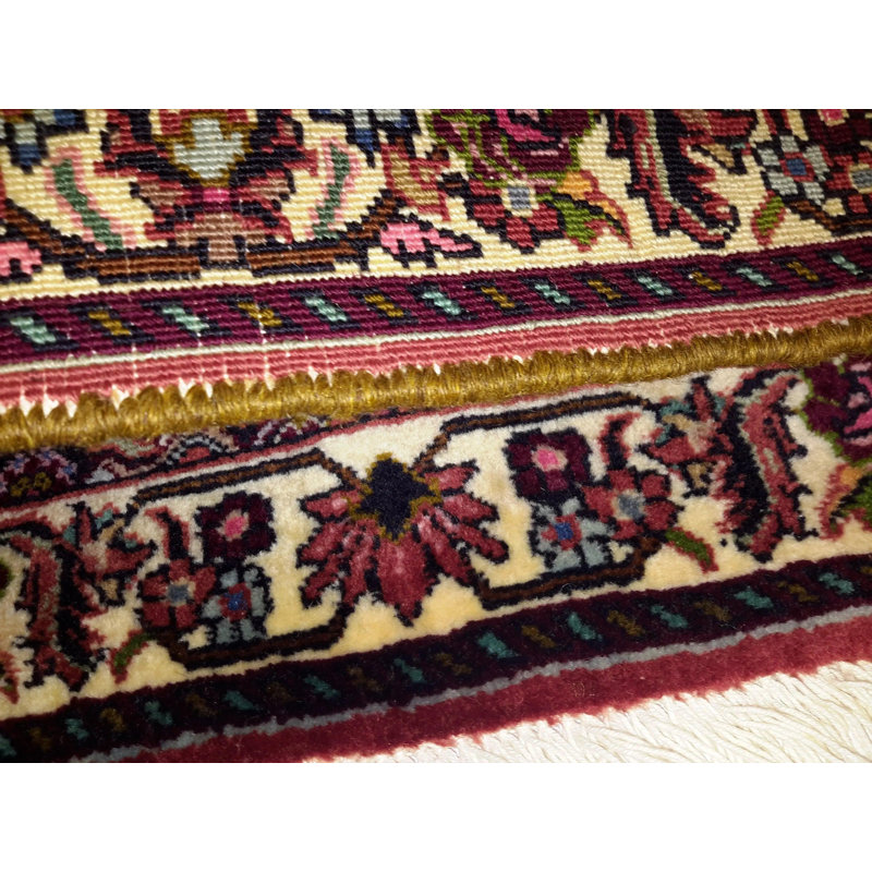 Tapis oriental rouille / bleu marine en laine et coton 1 pi 9 po x 1 pi 10 po Sabaah