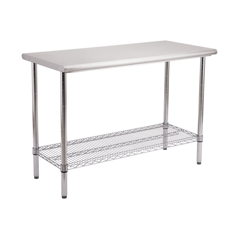 Commercial Stainless Steel Work Table with Chrome Frame