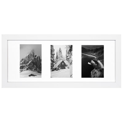 Arialle White Wood Picture Frame with Mat