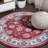 Fenske Modern Persian Vintage Moroccan Traditional Red/Ivory Rug-1638016562