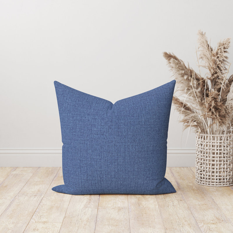 Solid Dark Blue Outdoor Pillow Cover, 17 po x 17 po