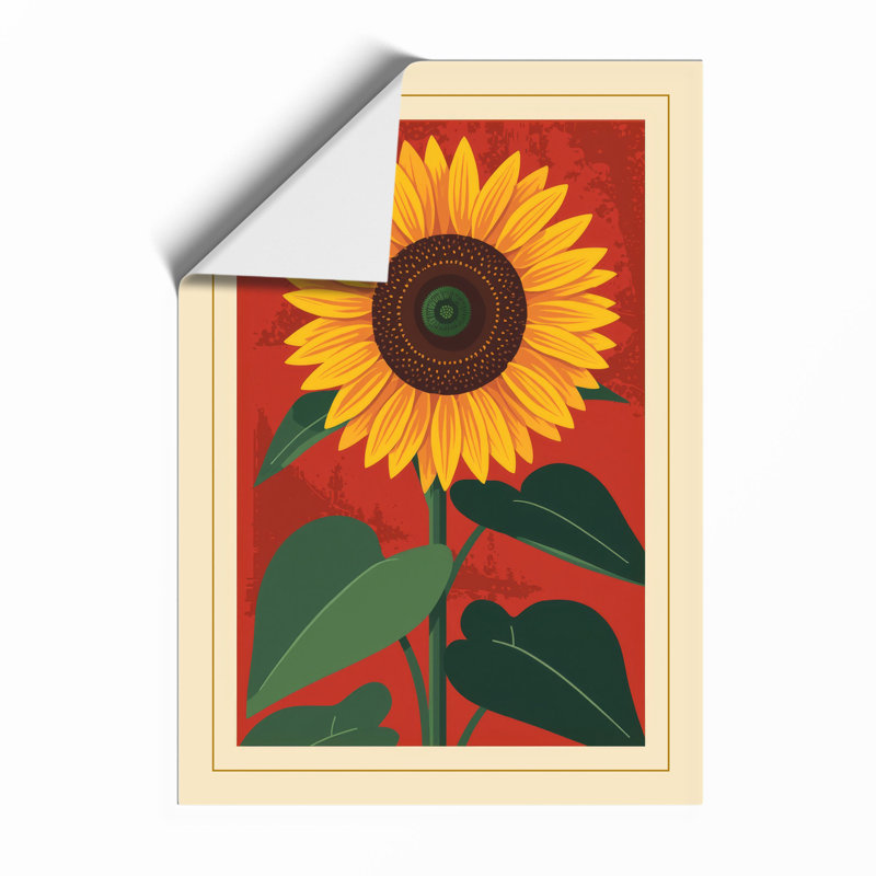 Sunflower Bold Botanical - Print, Unframed, A4 - 29.7 x 21.0 cm