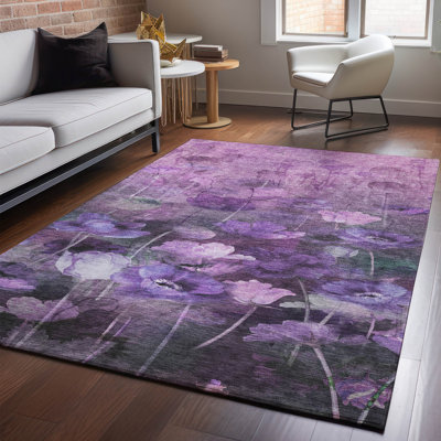 Premium Machine Washable Cerrito Purple Rug