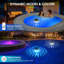 Floating Pool Lights Solar Powered, Colour Changing RGB LED, Remote Control 16 Modes, IP68 Waterproof, With Hanging Loop, For Above Ground Inground Pool Garden