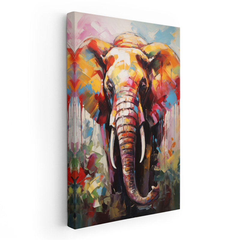Impression de palette d'éléphant expressive, Papier non encadré, H 30 po x l 20 po x P 0,02 po