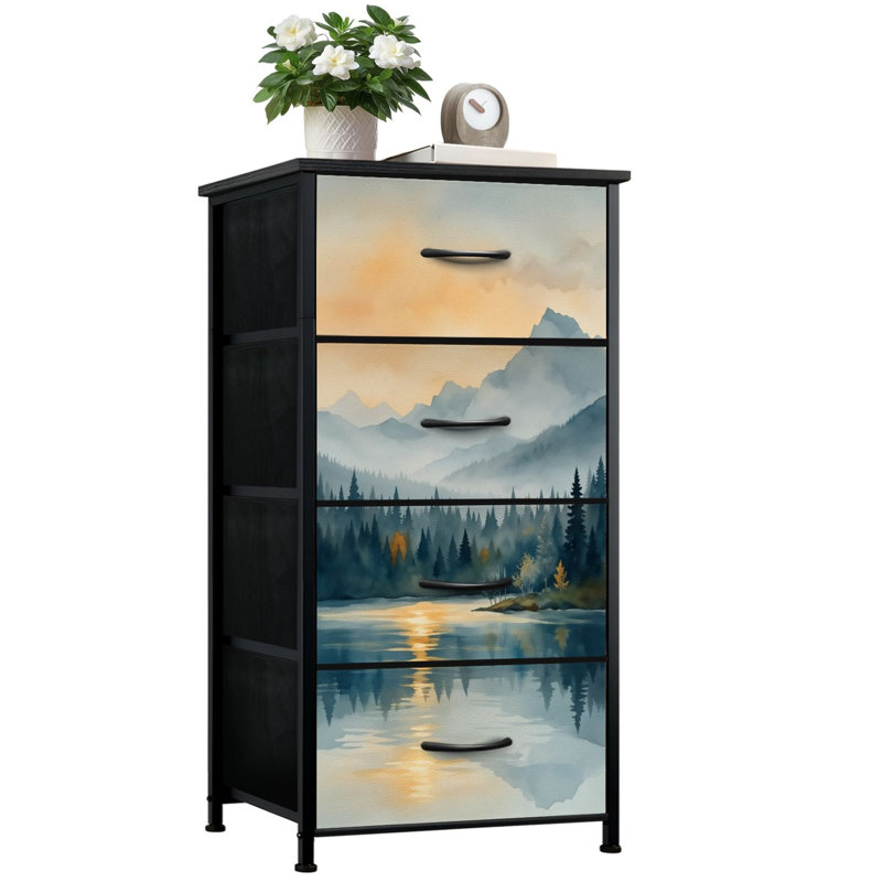 Commode pour chambre à coucher avec 4 tiroirs de rangement Sunset Mountain