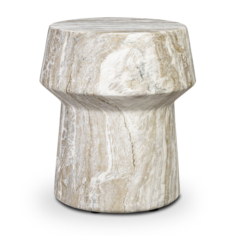 Table d'appoint en béton Zyra, Vert pierre d'olivier
