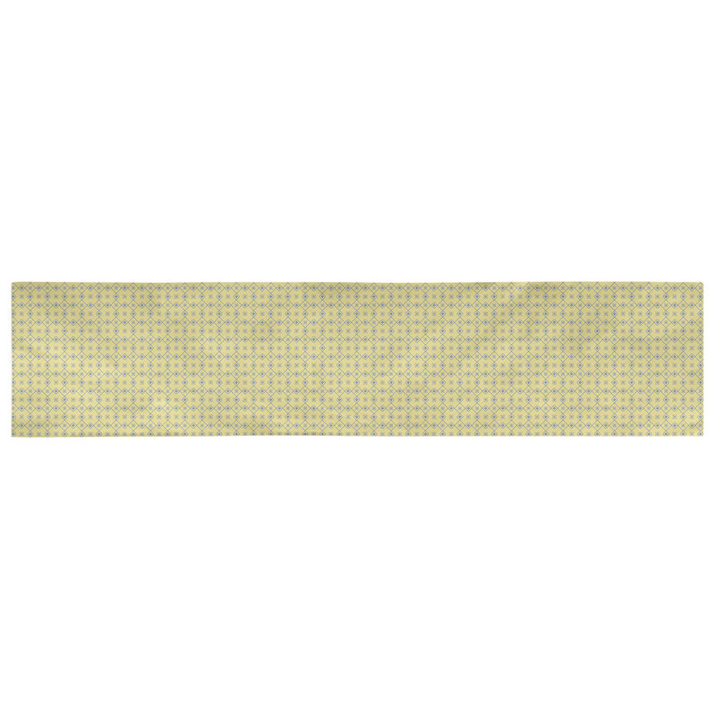 Chemin de table Avicia, 72 po x 16 po, Polyester, Jaune / Bleu